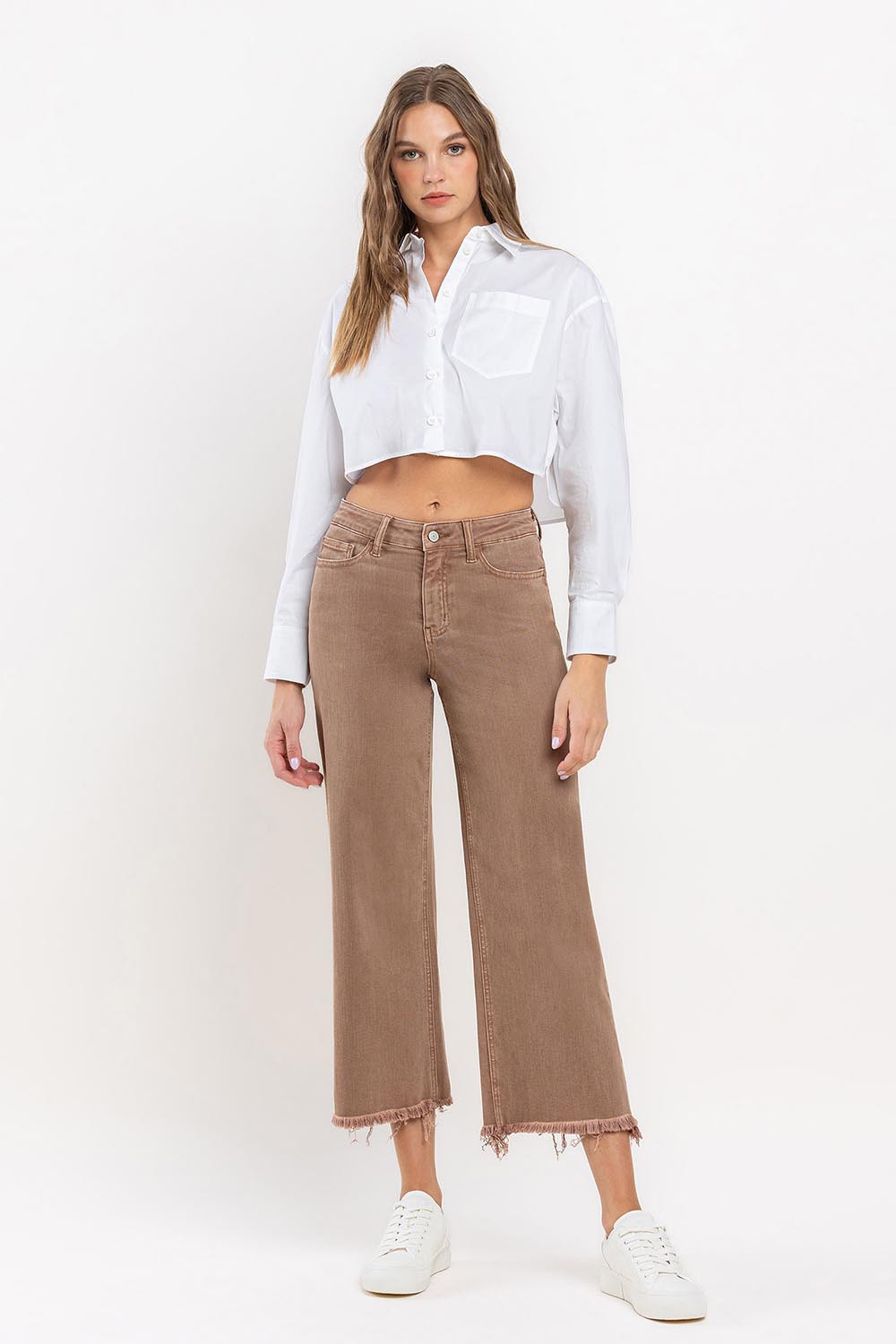 Vervet High Rise Crop Wide Leg Jeans