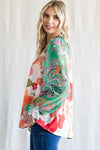 Mixed Print Chiffon Top