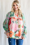 Mixed Print Chiffon Top