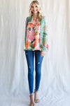 Mixed Print Chiffon Top