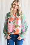 Mixed Print Chiffon Top