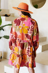 Tropical Button Down Shirt Dress
