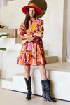 Tropical Button Down Shirt Dress