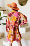 Tropical Button Down Shirt Dress