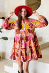Tropical Button Down Shirt Dress