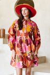 Tropical Button Down Shirt Dress