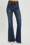 SALE Risen High Rise Vintage Frayed Hem Flare Jeans
