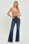 SALE Risen High Rise Vintage Frayed Hem Flare Jeans