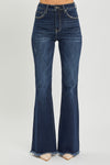 SALE Risen High Rise Vintage Frayed Hem Flare Jeans