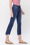 Vervet Mid Rise Raw w/Step Hem Crop Flare Jeans