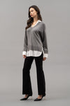Layered V-neck Long Sleeve Sweater