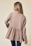 Edge washed long sleeve button down shirts