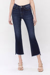 Vervet High Rise Step w/raw Hem Crop Flare Jean