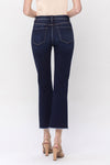 Vervet High Rise Step w/raw Hem Crop Flare Jean