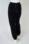 High Waisted Sequin Knit Joggers - Curvy Size