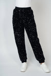 High Waisted Sequin Knit Joggers - Curvy Size