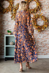 SALE First Love Floral Print Surplice Smocked Waist Maxi Dress - Curvy Size