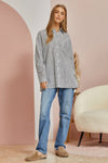Striped Button Down Shirt - Curvy Size