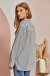 Striped Button Down Shirt - Curvy Size