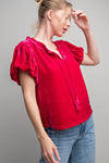 Velvet Drawstring Top