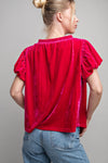 Velvet Drawstring Top