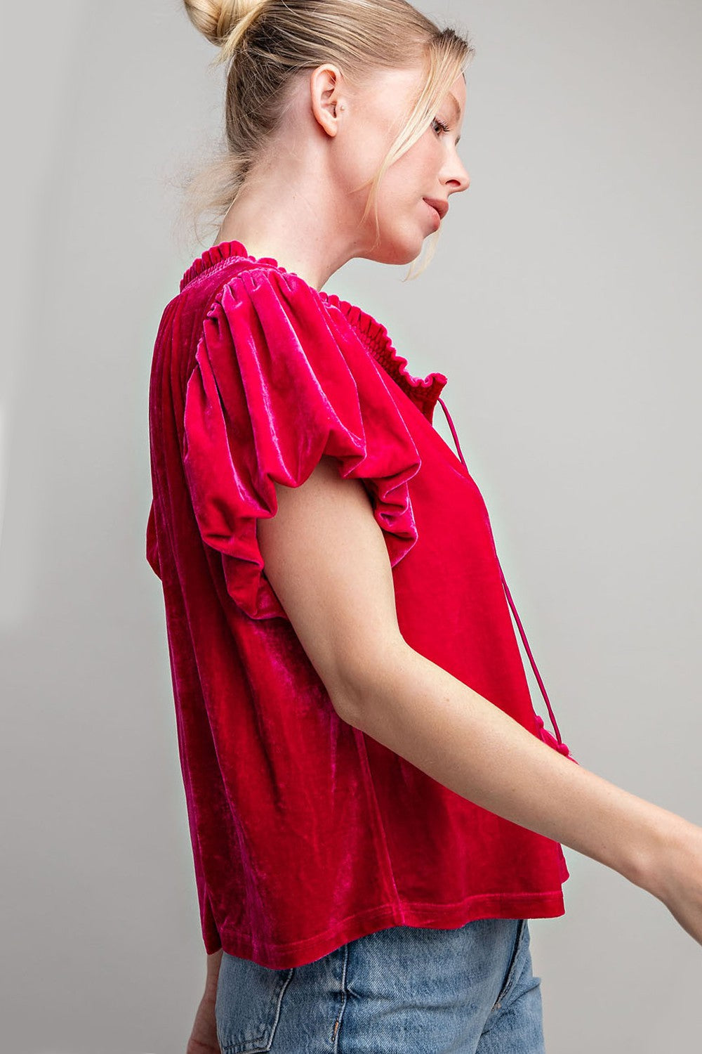 Velvet Drawstring Top