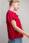 Velvet Drawstring Top