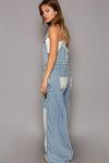 POL Floral patchwork embroidery overall