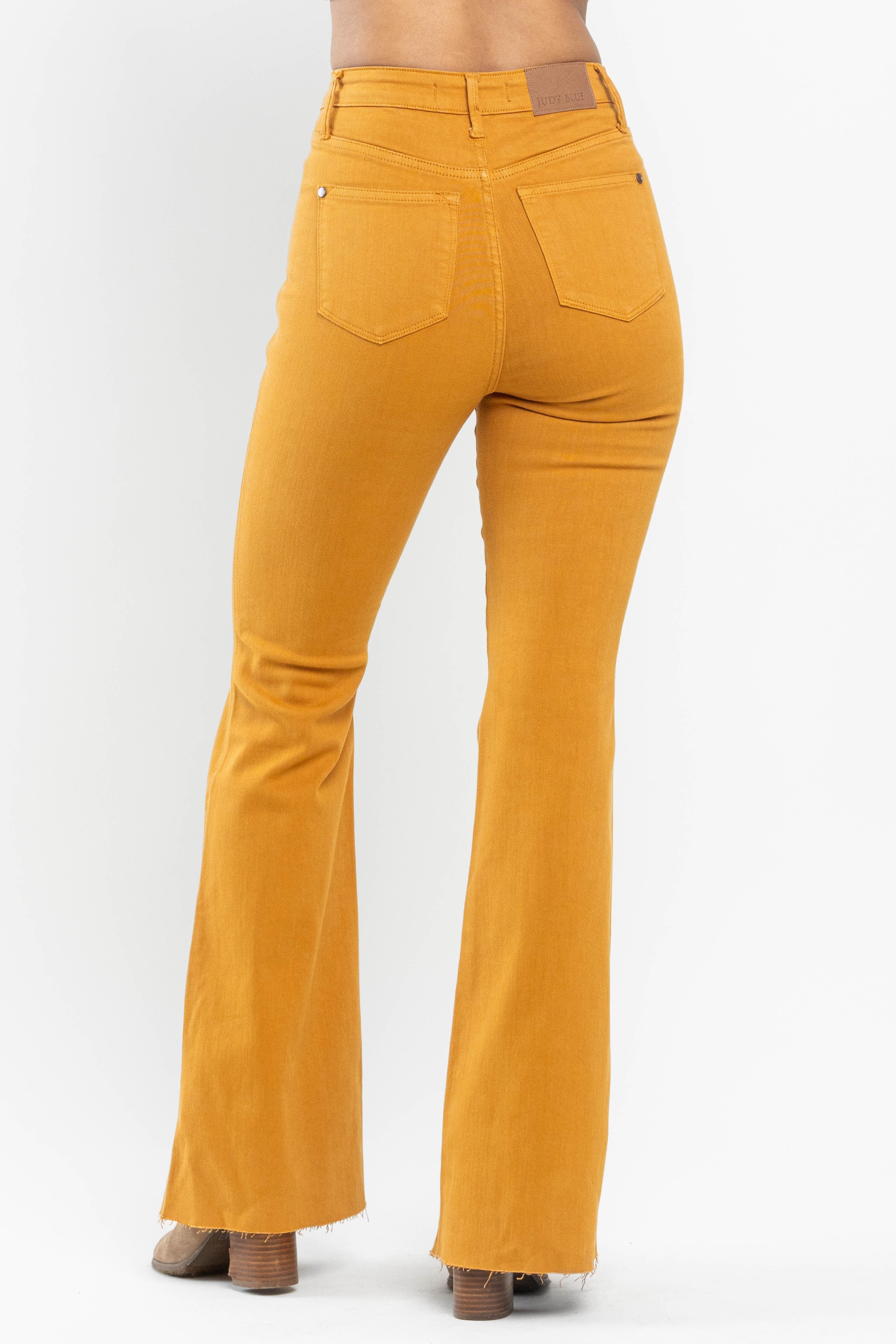 SALE Judy Blue HW Tummy Control Marigold Dyed Flare