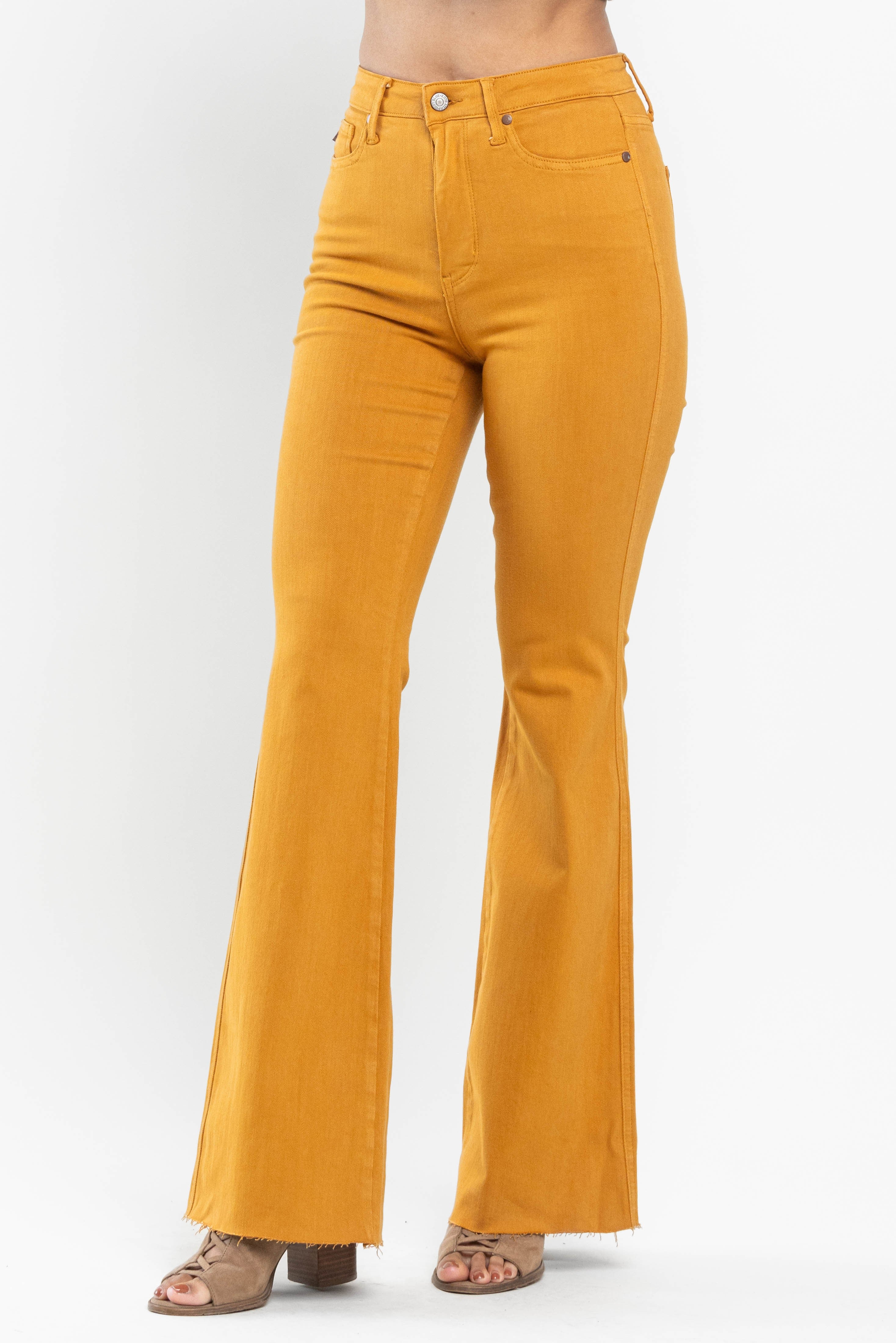 SALE Judy Blue HW Tummy Control Marigold Dyed Flare