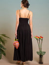 Blu Pepper V Neck Shirred Waist Sleeveless Midi Dress