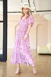 Elastic Ruffle Smocking Ruffle Hemline Maxi Dress - Curvy Size
