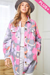 Floral Printed Button Front Shacket Jacket