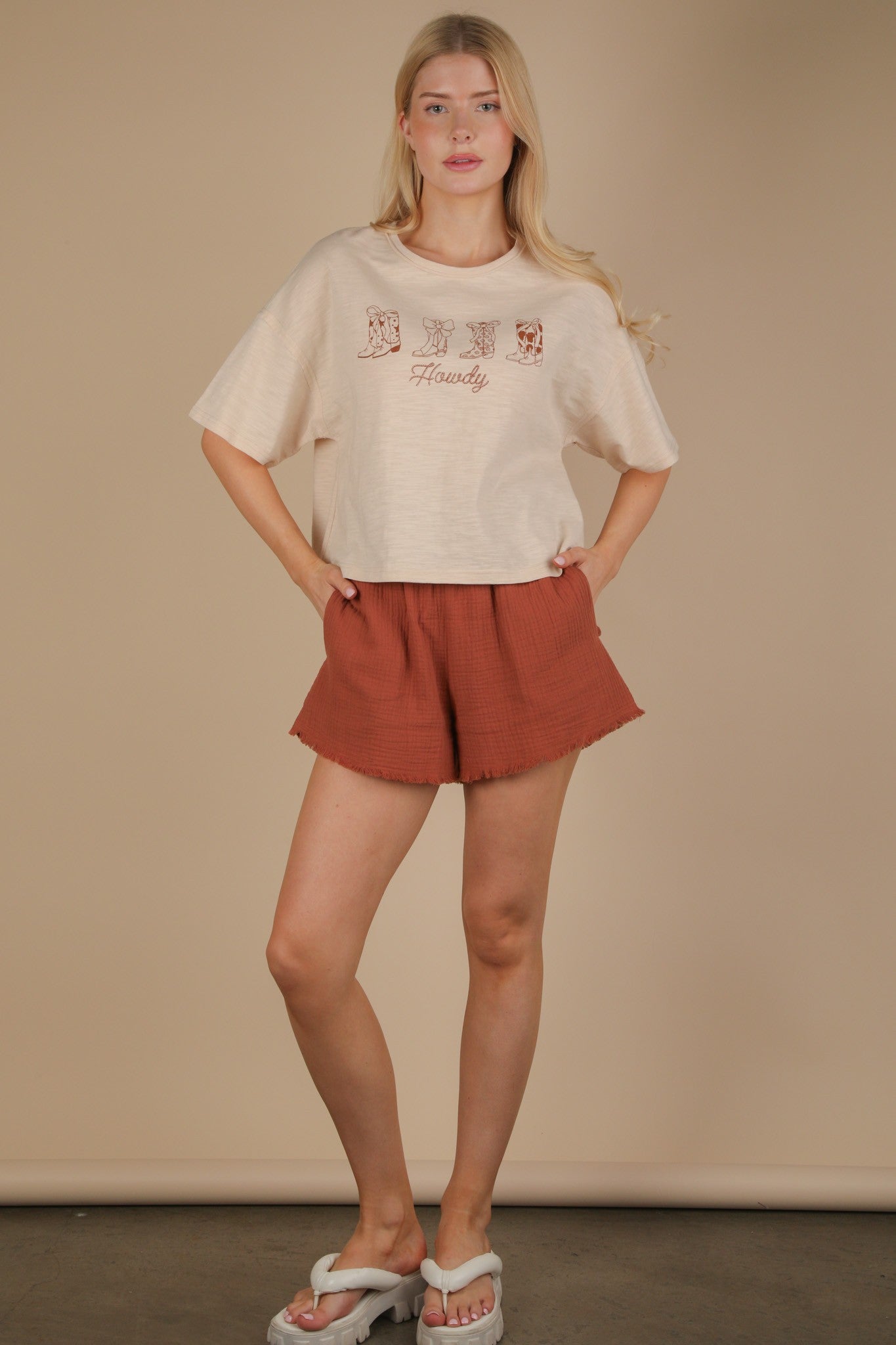 Very J Oversized Screen Print Graphic Casual Knit T Shirt