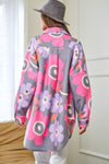 Floral Printed Button Front Shacket Jacket