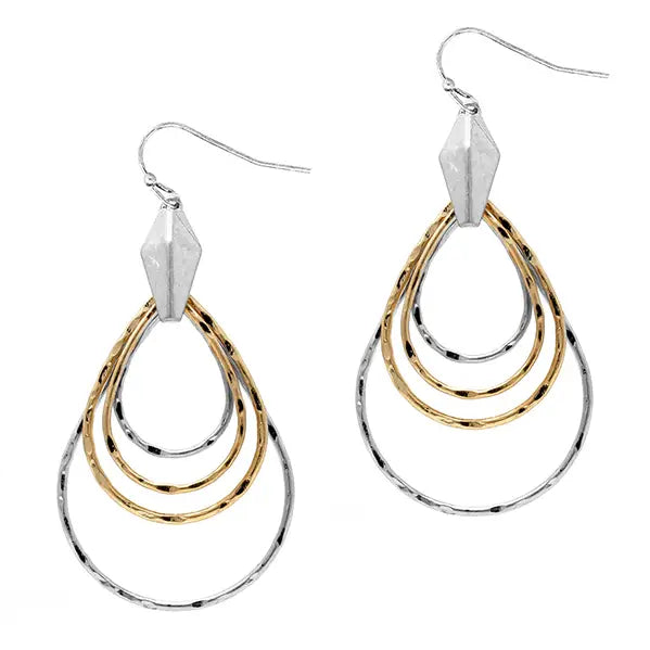 Multi Wire Layer Teardrop Earring