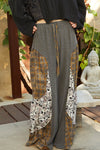 POL Thermal woven mixed raw edge casual pants