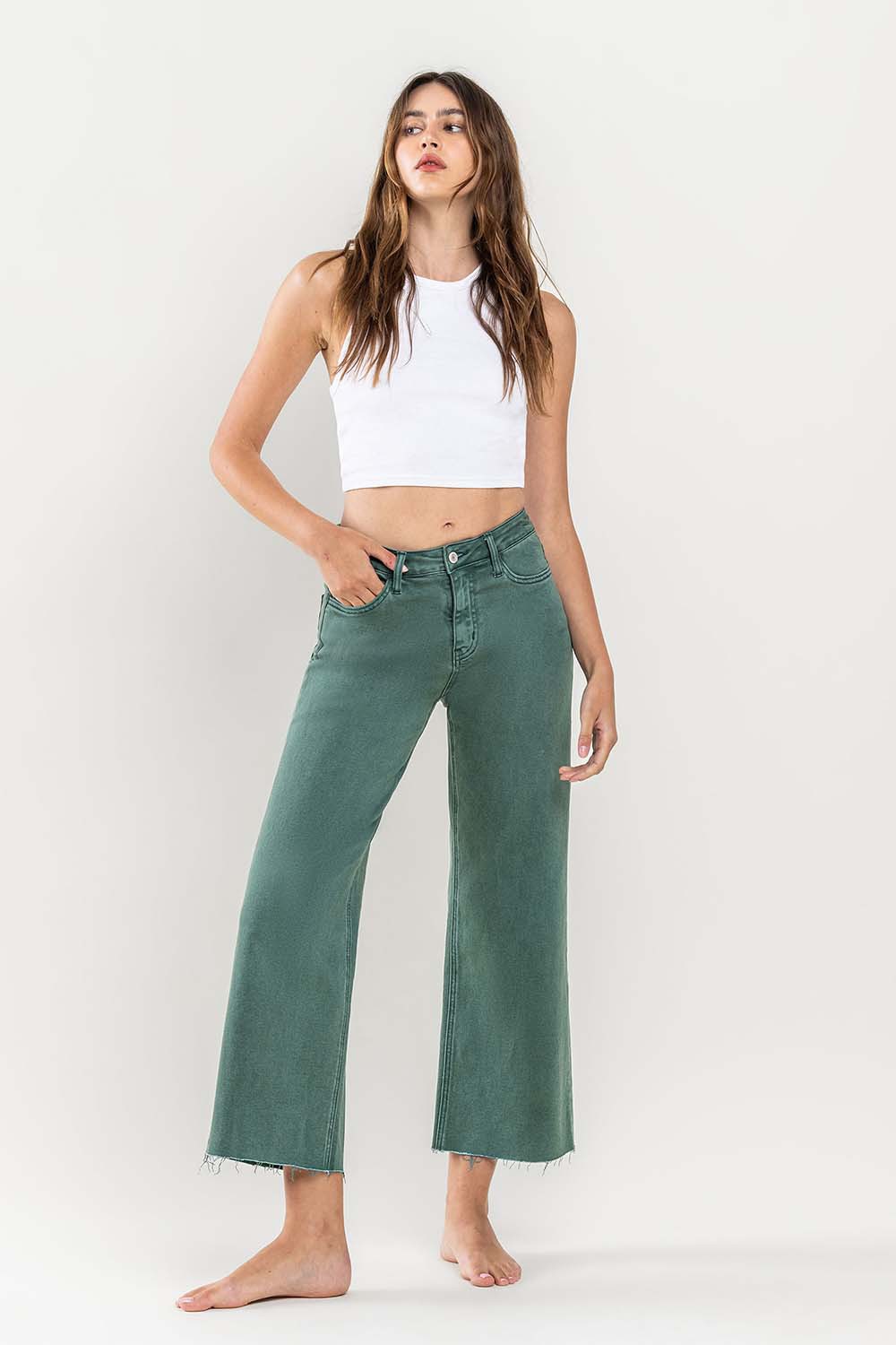 SALE Vervet High Rise Crop Wide Leg Jeans