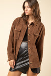 Oversized Wide Corduroy Shirt - Curvy Size