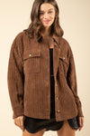 Oversized Wide Corduroy Shirt - Curvy Size