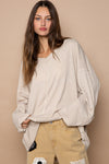 POL Oversize V-neck Long Sleeve Solid Basic Top - 3 Colors