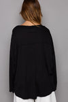 POL Oversize V-neck Long Sleeve Solid Basic Top - 3 Colors