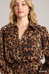 Animal Print Midi Dress with Side Zipper