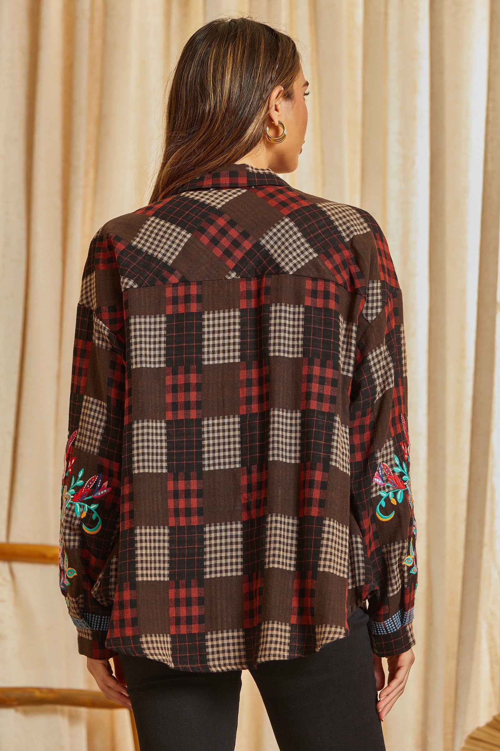 Button Up Embroidery Top