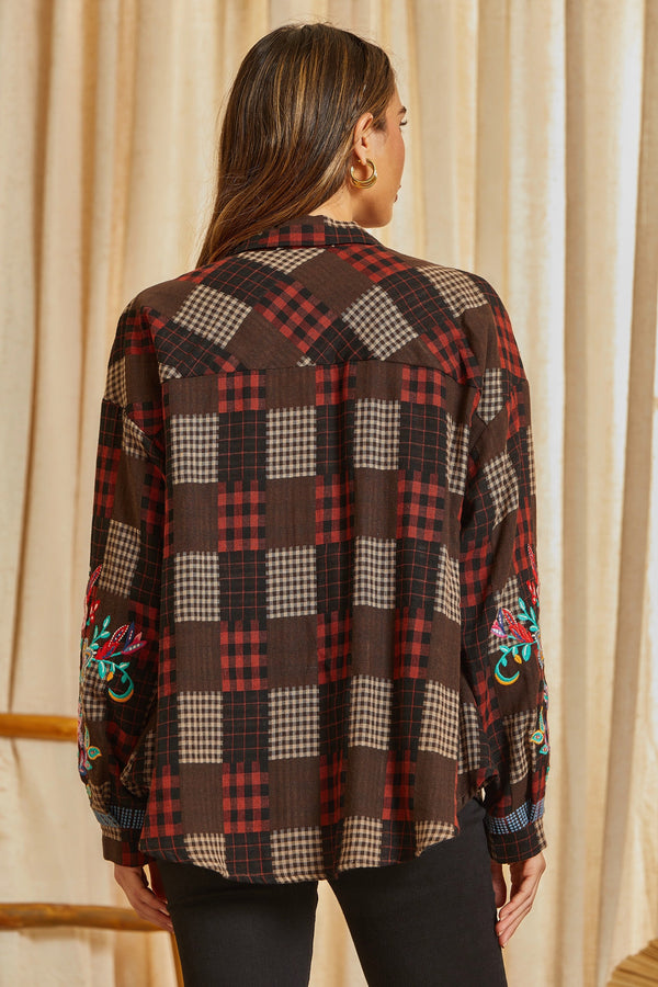 Button Up Embroidery Top