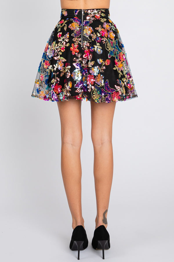 Mesh Sequin Skirt