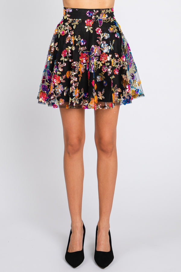 Mesh Sequin Skirt