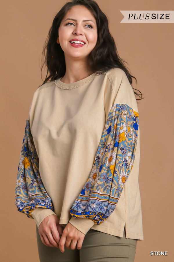 Solid French Terry Top - Curvy Size