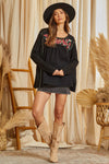 Embroidery Mix Media Top