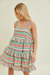 SALE Striped Tiered Dress